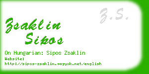 zsaklin sipos business card
